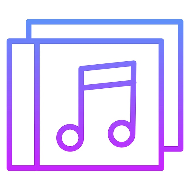 Ilustración del icono vectorial del álbum de música del conjunto de iconos de entretenimiento
