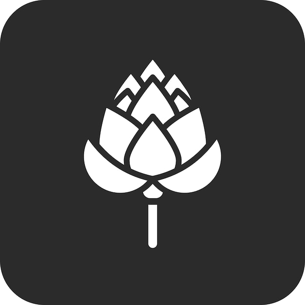 Ilustración del icono vectorial de alcachofa del conjunto de iconos de frutas y verduras
