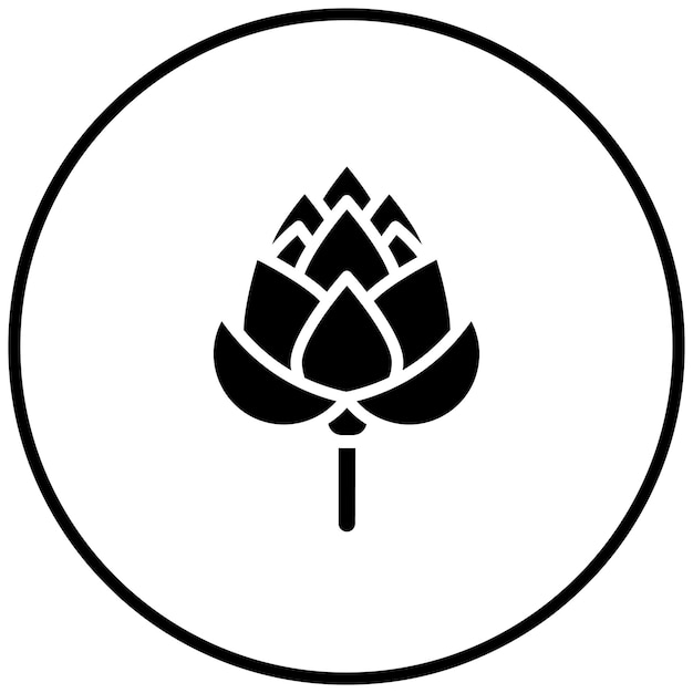 Ilustración del icono vectorial de alcachofa del conjunto de iconos de frutas y verduras