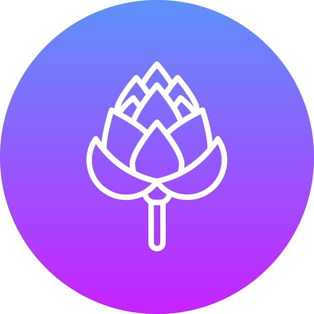 Ilustración del icono vectorial de alcachofa del conjunto de iconos de frutas y verduras