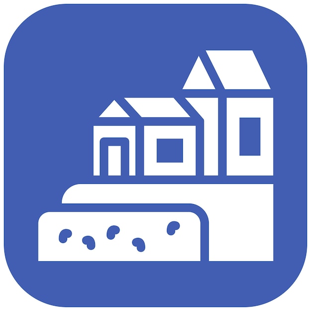 Ilustración del icono vectorial de la aldea costera del iconset de la línea costera