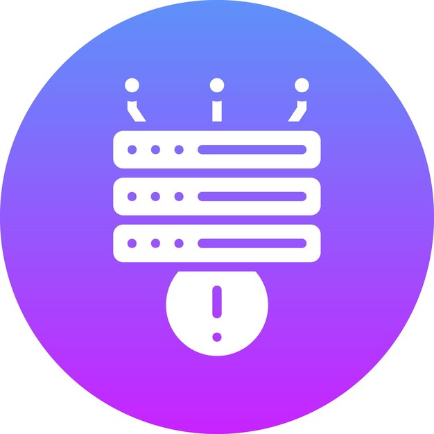 Ilustración del icono vectorial de alerta de la base de datos del conjunto de iconos de alojamiento web