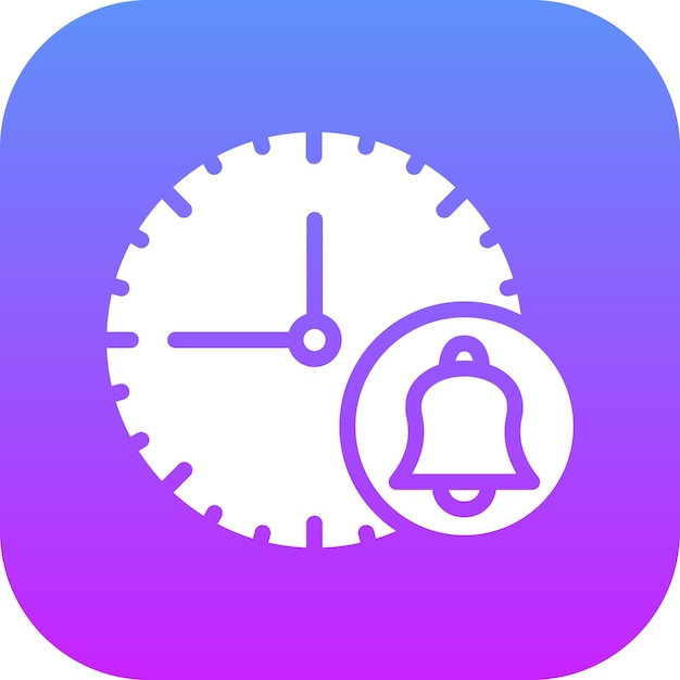 Ilustración del icono vectorial de alerta de hora del conjunto de iconos de hora y fecha