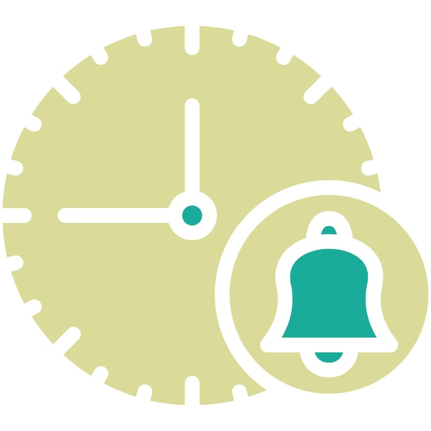 Ilustración del icono vectorial de alerta de hora del conjunto de iconos de hora y fecha