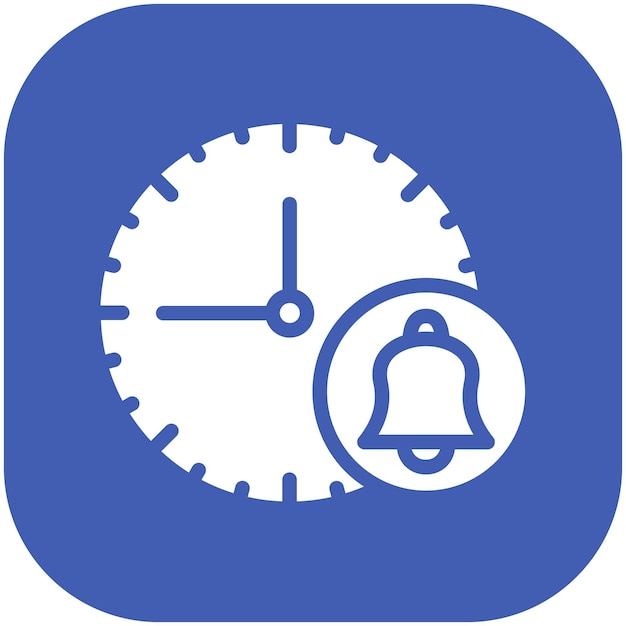 Ilustración del icono vectorial de alerta de hora del conjunto de iconos de hora y fecha