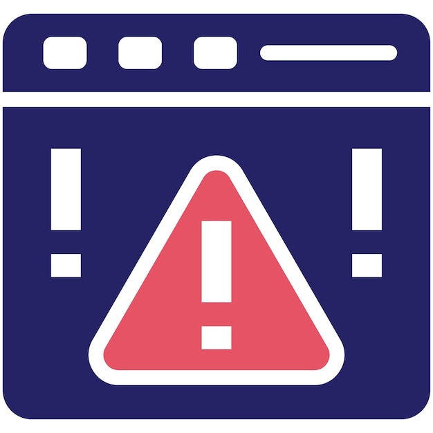 Ilustración del icono vectorial de alerta web del conjunto de iconos de marketing en línea