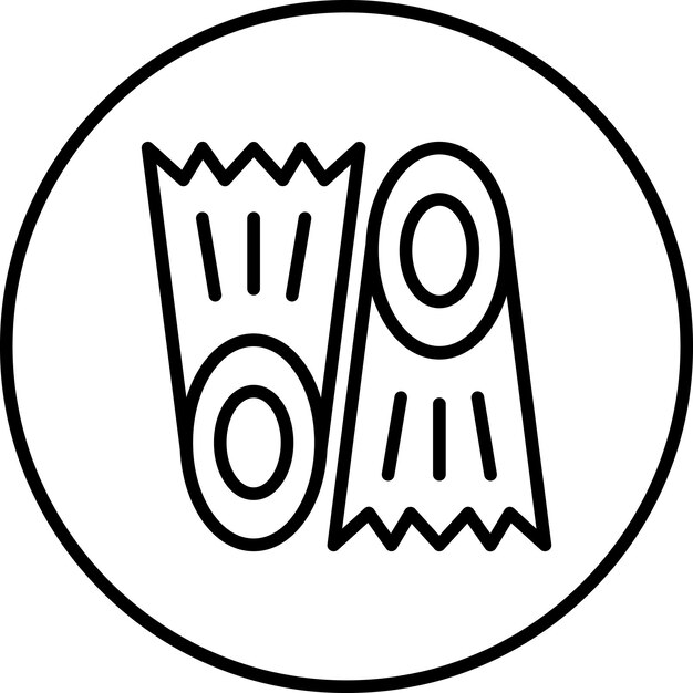 Ilustración del icono vectorial de las aletas del conjunto de iconos de verano