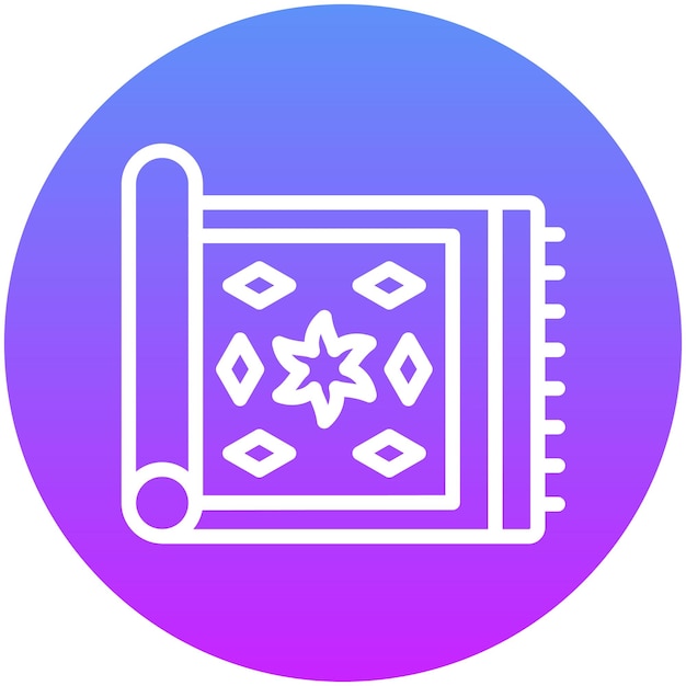 Ilustración del icono vectorial de la alfombra del conjunto de iconos de mejoras para el hogar