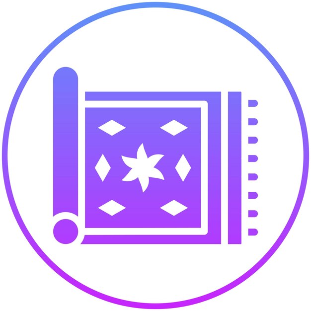 Ilustración del icono vectorial de la alfombra del conjunto de iconos de mejoras para el hogar