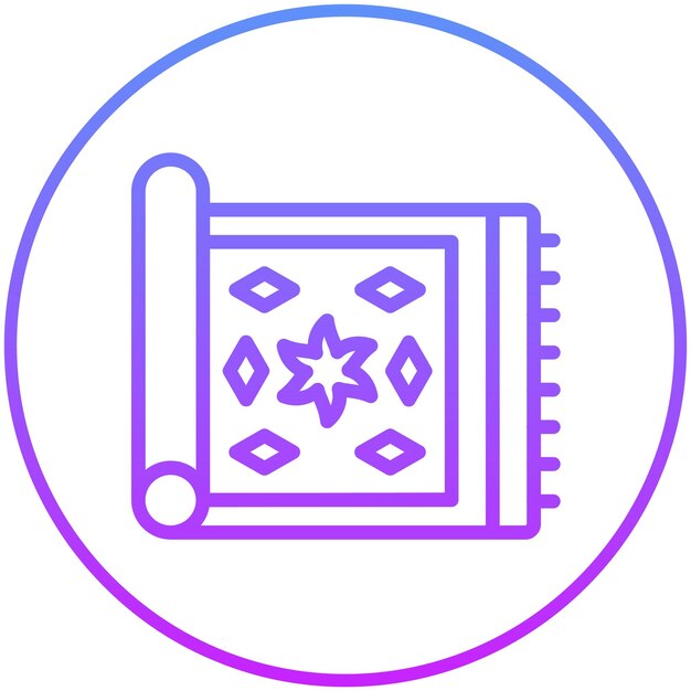 Ilustración del icono vectorial de la alfombra del conjunto de iconos de mejoras para el hogar