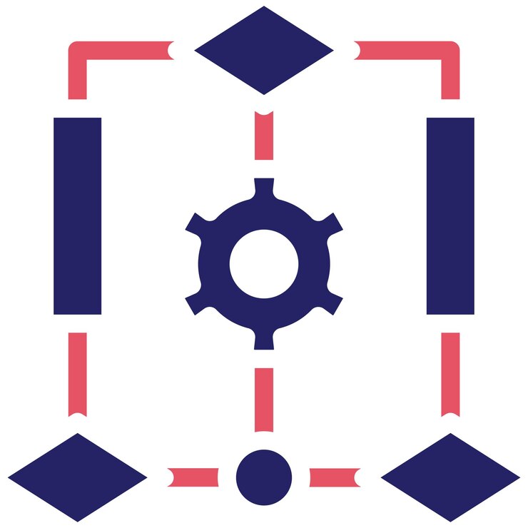 Vector ilustración del icono vectorial del algoritmo del conjunto de iconos de análisis de datos