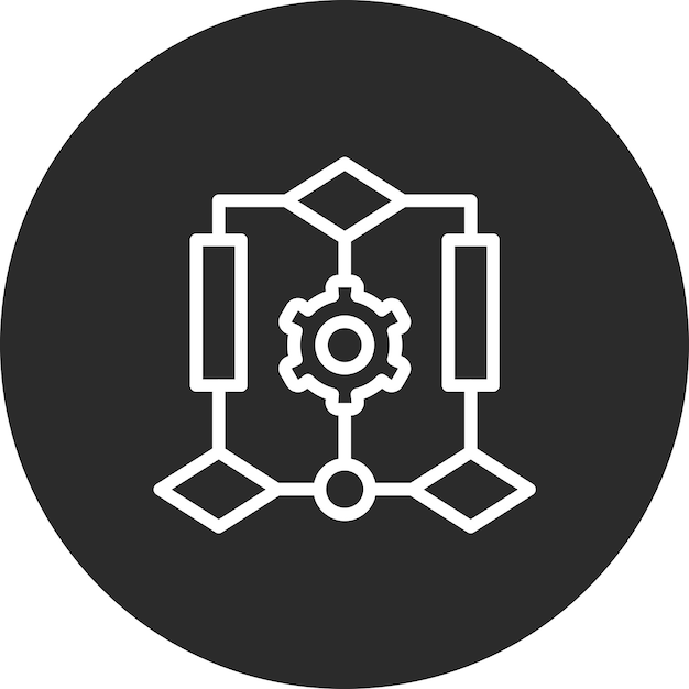 Ilustración del icono vectorial del algoritmo del conjunto de iconos de análisis de datos