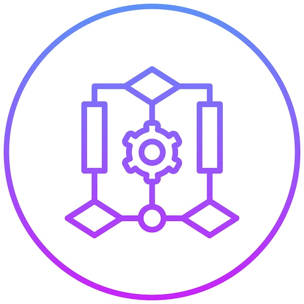 Ilustración del icono vectorial del algoritmo del conjunto de iconos de análisis de datos
