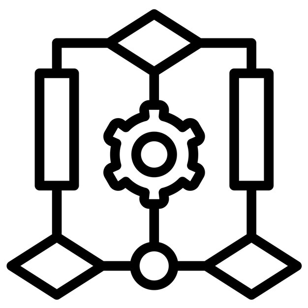 Ilustración del icono vectorial del algoritmo del conjunto de iconos de análisis de datos