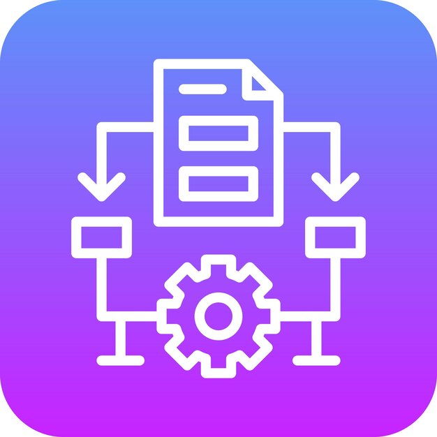 Ilustración del icono vectorial del algoritmo del conjunto de iconos de codificación y desarrollo