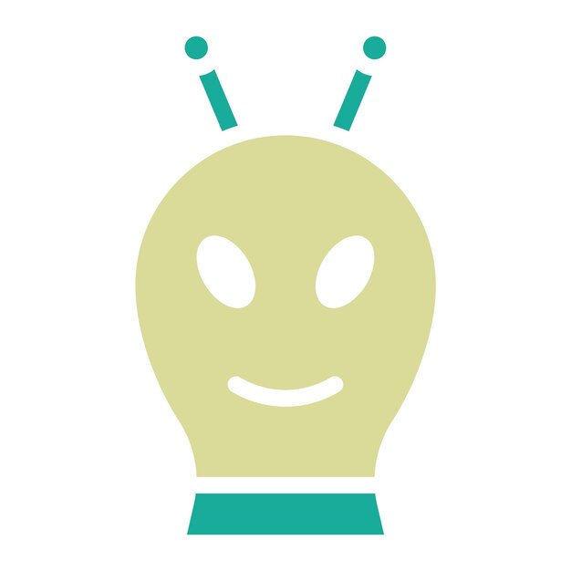 Ilustración del icono vectorial alienígena del conjunto de iconos de Tecnología Espacial