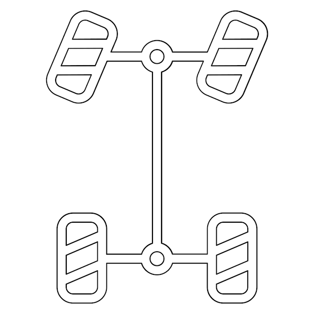 Ilustración del icono vectorial de alineación de ruedas del conjunto de iconos de reparación de automóviles