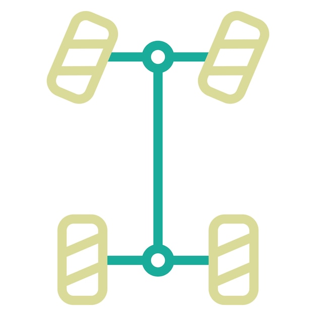 Ilustración del icono vectorial de alineación de ruedas del conjunto de iconos de reparación de automóviles