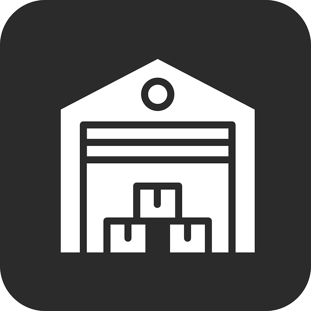 Ilustración del icono vectorial del almacén del conjunto de iconos de comercio electrónico