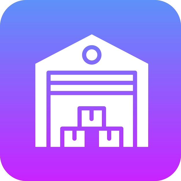 Ilustración del icono vectorial del almacén del conjunto de iconos de comercio electrónico