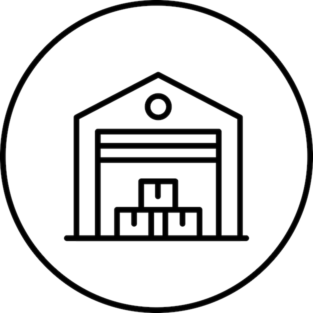 Ilustración del icono vectorial del almacén del conjunto de iconos de comercio electrónico