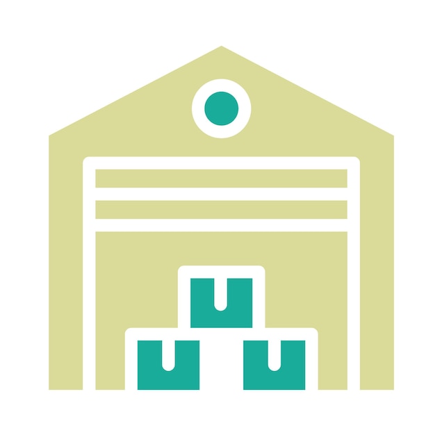 Ilustración del icono vectorial del almacén del conjunto de iconos de comercio electrónico