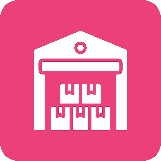 Ilustración del icono vectorial del almacén del conjunto de iconos de procesos industriales