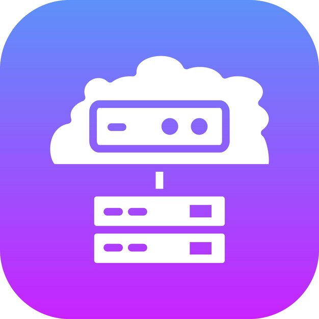 Ilustración del icono vectorial de almacenamiento en la nube del conjunto de iconos de computación en la nube