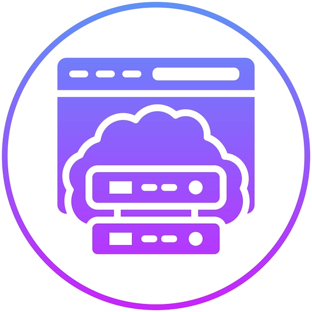 Ilustración del icono vectorial de almacenamiento en la nube del conjunto de iconos de marketing web
