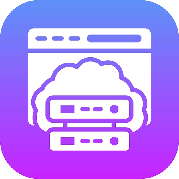 Ilustración del icono vectorial de almacenamiento en la nube del conjunto de iconos de marketing web