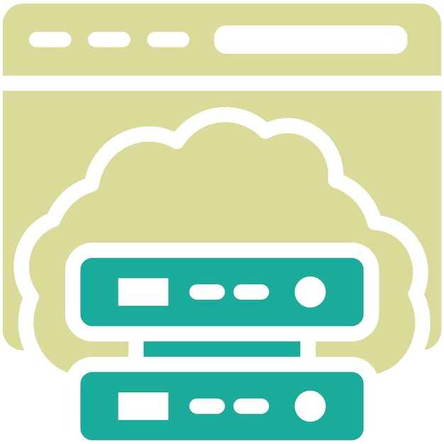 Ilustración del icono vectorial de almacenamiento en la nube del conjunto de iconos de marketing web