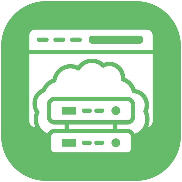 Ilustración del icono vectorial de almacenamiento en la nube del conjunto de iconos de marketing web