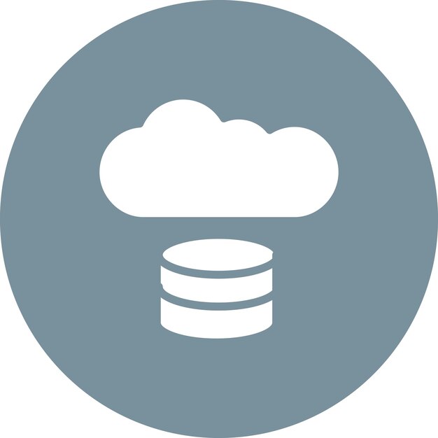 Ilustración del icono vectorial de almacenamiento en nube del conjunto de iconos de tecnología