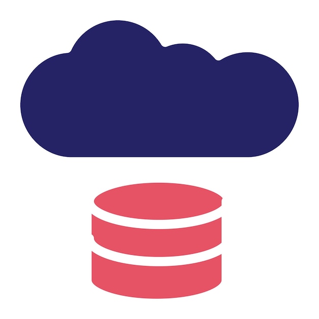 Ilustración del icono vectorial de almacenamiento en nube del conjunto de iconos de tecnología
