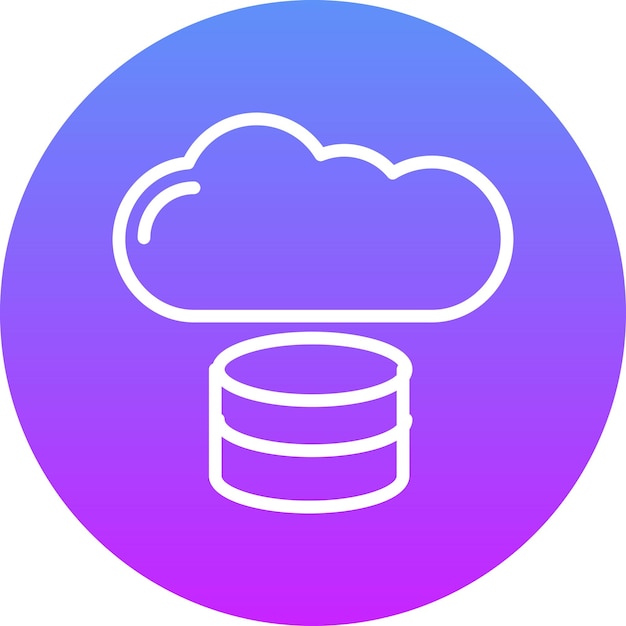 Ilustración del icono vectorial de almacenamiento en nube del conjunto de iconos de tecnología