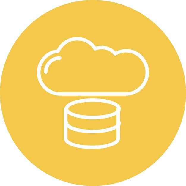 Ilustración del icono vectorial de almacenamiento en nube del conjunto de iconos de tecnología