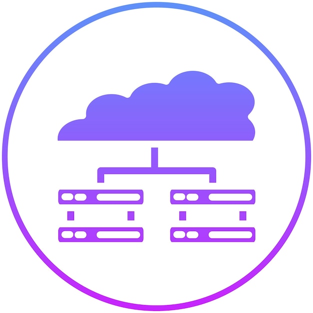 Ilustración del icono vectorial de almacenamiento en la nube de Seo y el conjunto de iconos web