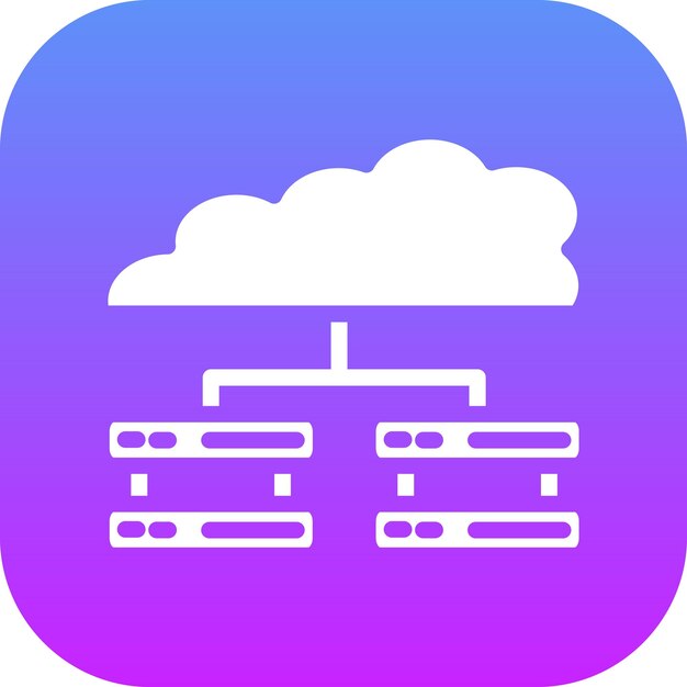 Ilustración del icono vectorial de almacenamiento en la nube de Seo y el conjunto de iconos web