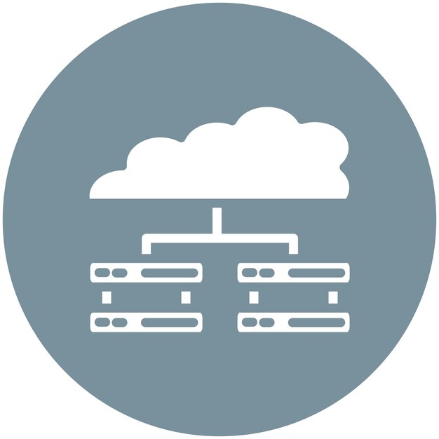 Ilustración del icono vectorial de almacenamiento en la nube de Seo y el conjunto de iconos web