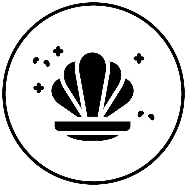 Ilustración del icono vectorial de almejas del conjunto de iconos de Coastline