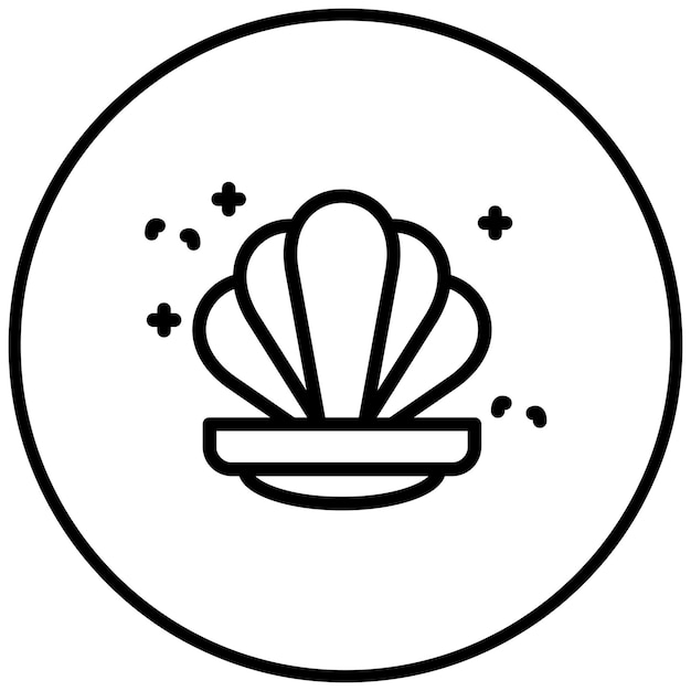 Ilustración del icono vectorial de almejas del conjunto de iconos de Coastline