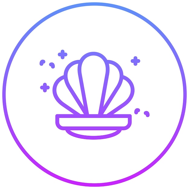 Ilustración del icono vectorial de almejas del conjunto de iconos de Coastline
