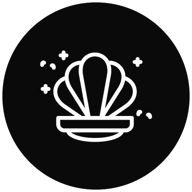 Ilustración del icono vectorial de almejas del conjunto de iconos de Coastline