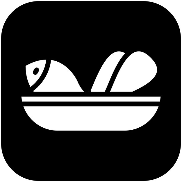 Ilustración del icono vectorial del almuerzo del conjunto de iconos de catering