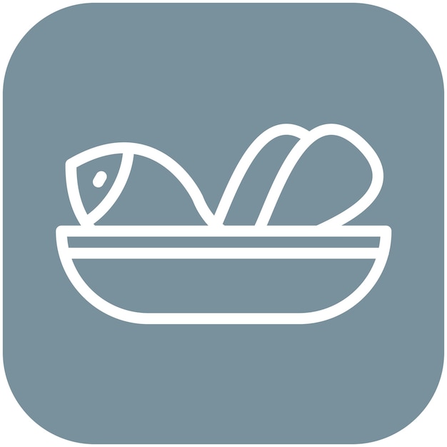 Ilustración del icono vectorial del almuerzo del conjunto de iconos de catering