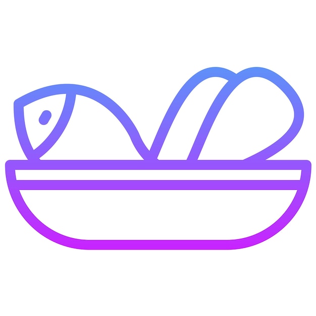 Ilustración del icono vectorial del almuerzo del conjunto de iconos de catering