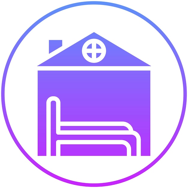 Ilustración del icono vectorial de alojamiento del conjunto de iconos de planificación de vacaciones