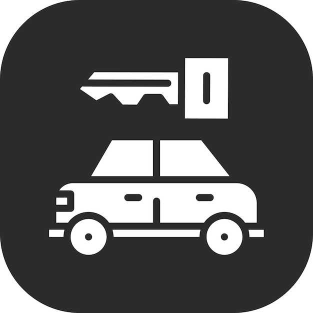 Ilustración del icono vectorial de alquiler de automóviles del conjunto de iconos de servicios hoteleros