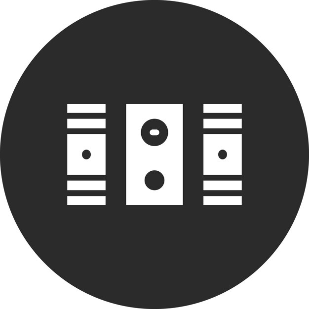 Ilustración del icono vectorial de los altavoces del conjunto de iconos de computadora y hardware