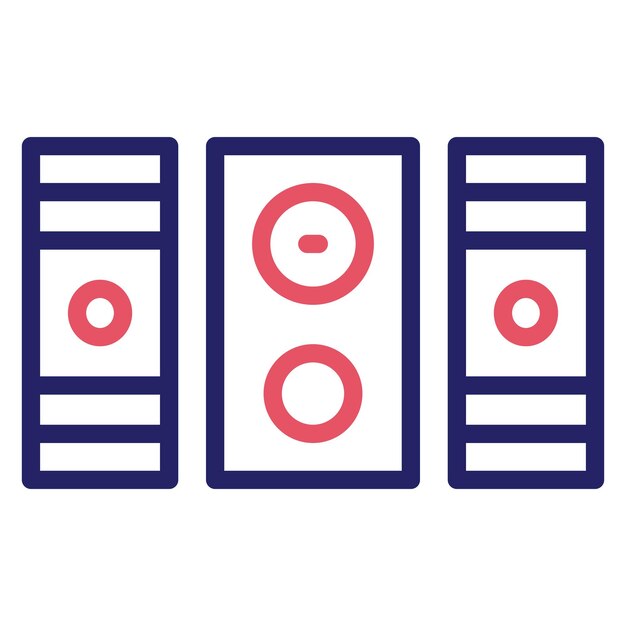 Ilustración del icono vectorial de los altavoces del conjunto de iconos de computadora y hardware